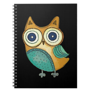 Retro Vintage Owl Spiral Notebook