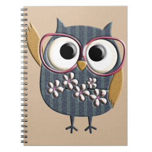Retro Vintage Owl Spiral Notebook
