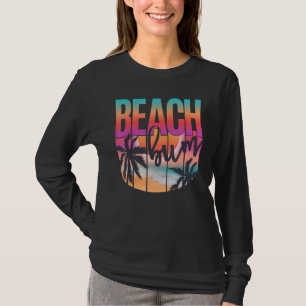 Retro Vintage Palm Tree Beach Bum Summer Vacation T-Shirt