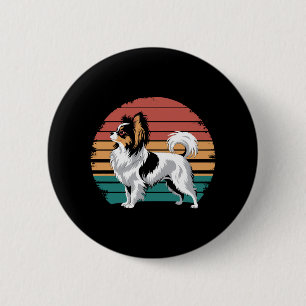 Retro Vintage Papillon Dog Lover Animal Papillon 6 Cm Round Badge
