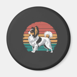 Retro Vintage Papillon Dog Lover Animal Papillon Magnet