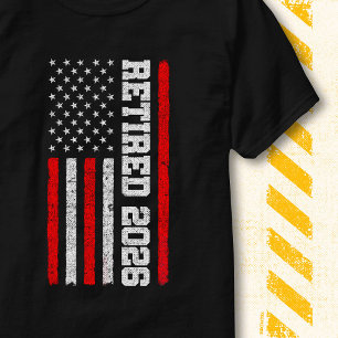 Retro Vintage Patriotic American Flag Retired 2026 T-Shirt