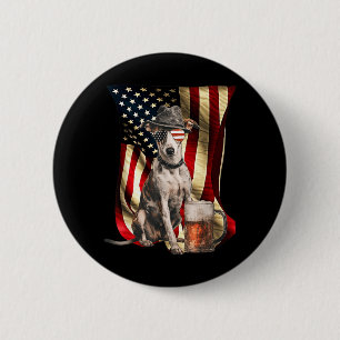 Retro Vintage Patriotic Whippet Dog Usa Flag July 6 Cm Round Badge