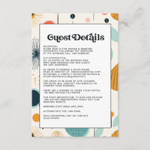 Retro Vintage Pattern Wedding Guest Details Enclosure Card