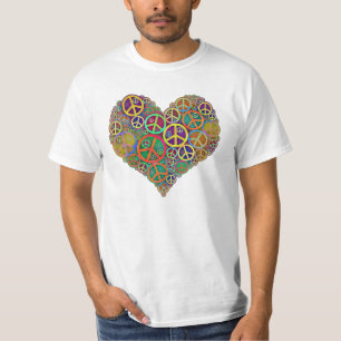 Retro Vintage Peace Heart T-Shirt