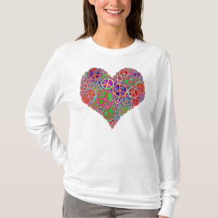 Retro Vintage Peace Heart T-Shirt