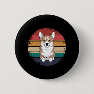 Retro Vintage Pembroke Welsh Corgi Lover Dog Gifts 6 Cm Round Badge