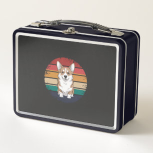 Retro Vintage Pembroke Welsh Corgi Lover Dog Gifts Metal Lunch Box