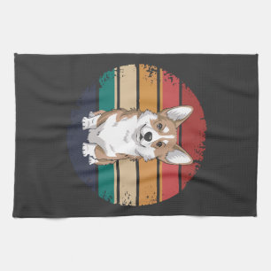 Retro Vintage Pembroke Welsh Corgi Lover Dog Gifts Tea Towel
