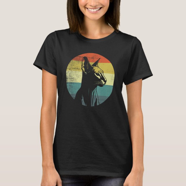 Retro Vintage Peterbald Cat T-Shirt (Front)