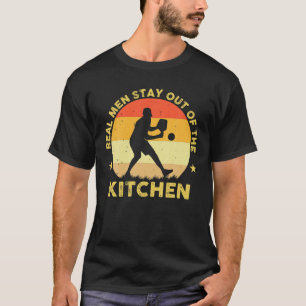 Retro Vintage Pickleball Real Men Stay Out Pickleb T-Shirt