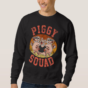 Retro Vintage Piggy Squad, Funny Farm Animal Lover Sweatshirt