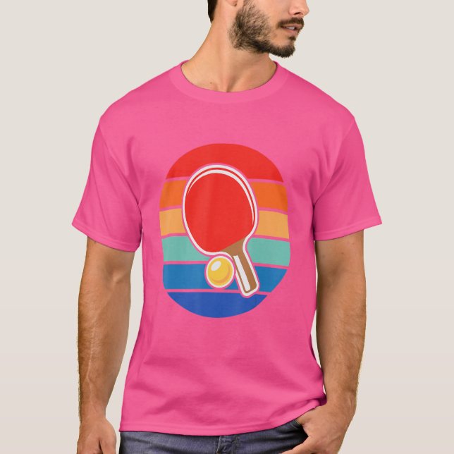 Retro Vintage Ping Pong Player T-Shirt (Front)