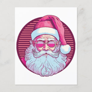 Retro vintage pink santa claus