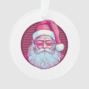 Retro vintage pink santa claus ornament