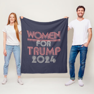 Retro Vintage Pink Women for Trump 2020 Fleece Blanket