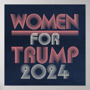 Retro Vintage Pink Women for Trump 2020 Poster