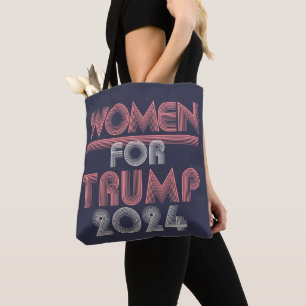 Retro Vintage Pink Women for Trump 2024 Tote Bag