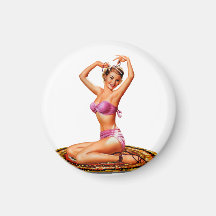 Retro Vintage Pinup Girl in Pink