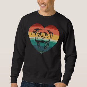 Retro Vintage Pitbull Heart Valentines Day Boys Gi Sweatshirt