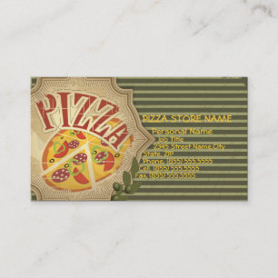 Retro Vintage Pizza Shop Business Card