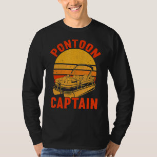 Retro Vintage Pontoon Boat Captain Boating T-Shirt