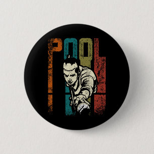 Retro Vintage Pool Billiards 6 Cm Round Badge