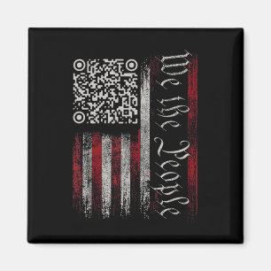 Retro Vintage Qr American Flag Funny Trump Dance C Magnet