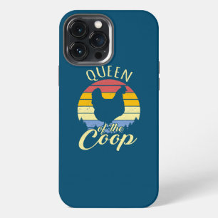 Retro Vintage Queen Of The Coop Funny Chicken iPhone 13 Pro Max Case