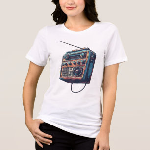 Retro Vintage Radio Boombox Graphic - 80s 90s Nost Tri-Blend Shirt