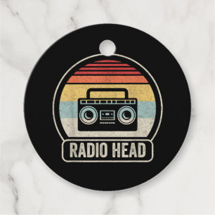 Retro Vintage Radio Head Favour Tags