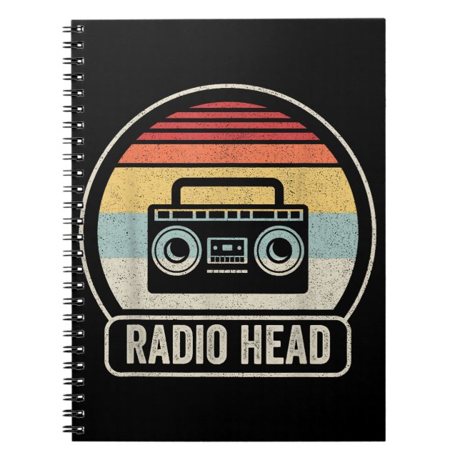 Retro Vintage Radio Head Notebook (Front)