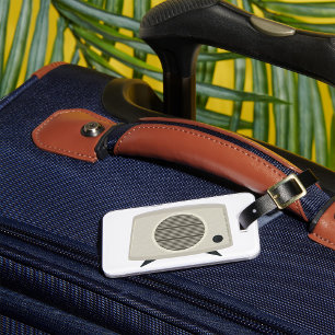 Retro Vintage Radio Mid-Century Modern Audio  Luggage Tag
