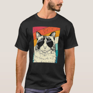 Retro Vintage Ragdoll Cat with Sunglasses Cat T-Shirt