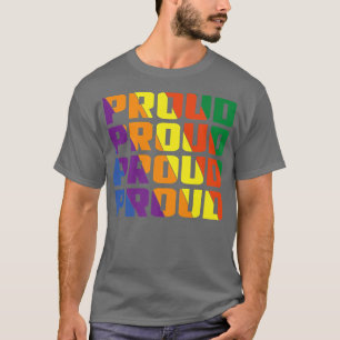 Retro Vintage Rainbow Gay Proud Dad LGBT Pride Awa T-Shirt