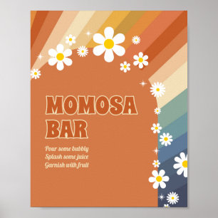 Retro Vintage Rainbow Momosa Bar Poster