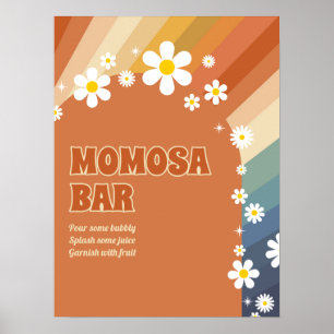 Retro Vintage Rainbow Momosa Bar Poster