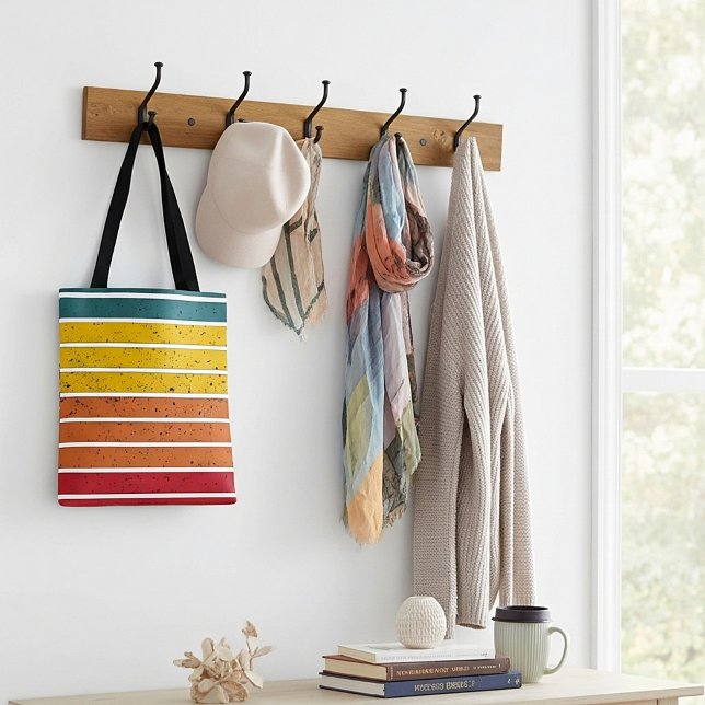 Retro vintage rainbow sunset stripes  tote bag (Creator Uploaded)