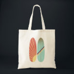 Retro Vintage Red & Blue Surfboard Illustration  Tote Bag<br><div class="desc">Old vintage style surfboard illustration tote bag</div>