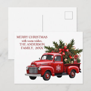 Retro Vintage Red Farm Truck Christmas 2025 Card