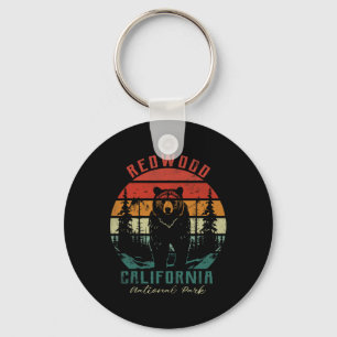 Retro Vintage Redwood National Park For Kids Hikin Key Ring