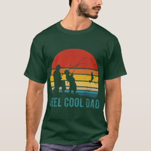 Retro Vintage Reel Cool Dad Fishing Daddy Papa Fat T-Shirt