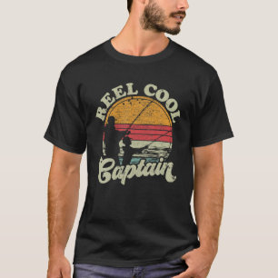 Retro Vintage Reel Style Cool Captain Fishing Love T-Shirt