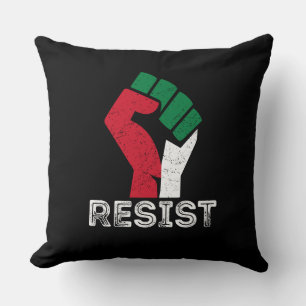Retro Vintage Resist Palestine fist flag Freedom Cushion