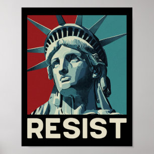 Retro Vintage Resist Statue Of Liberty Poster
