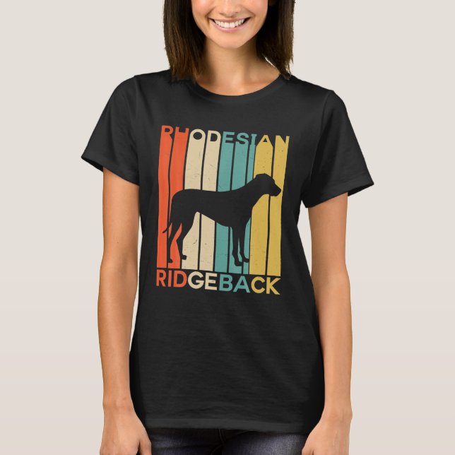 Retro Vintage Rhodesian Ridgeback Silhouette Dog T-Shirt (Front)