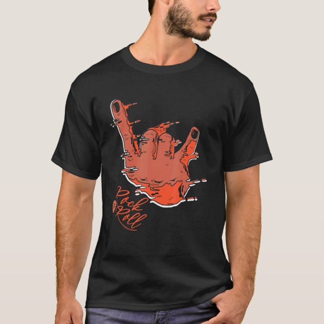 Retro Vintage ROCK & Roll Awesome   Present   T-Shirt (Front)