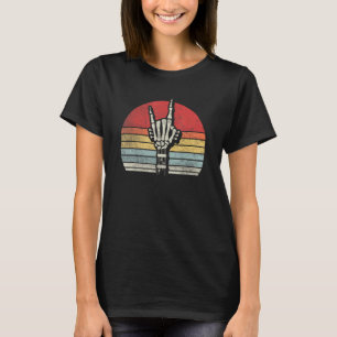 Retro Vintage Rock & Roll Concert Skeleton Guitar T-Shirt