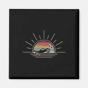 Retro Vintage Rocket Soccer Car Magnet