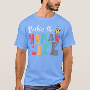 Retro Vintage Rockin The Mamaw Life Birthday Mothe T-Shirt